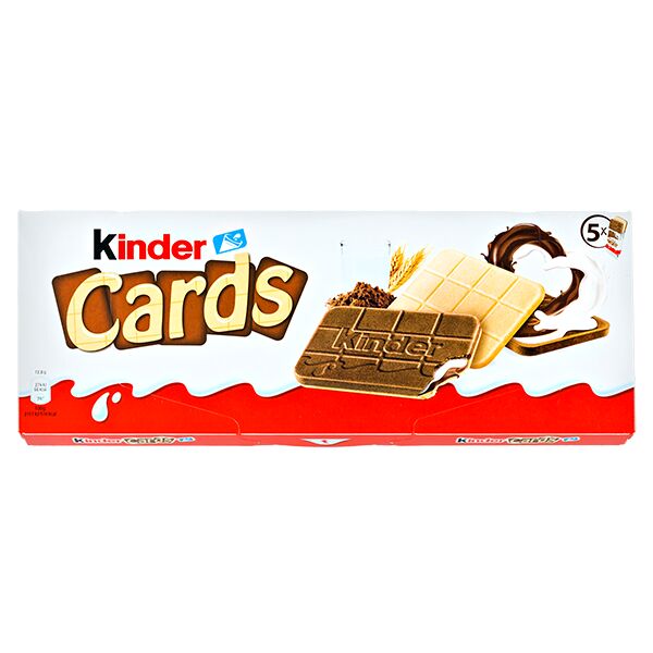Киндер Кардс шоколадно-молочное печенье Kinder Cards 